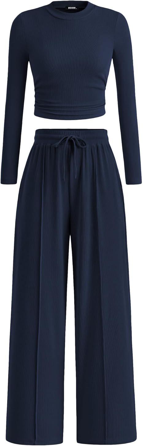Women's Rib Fashion Navel Casual Suit