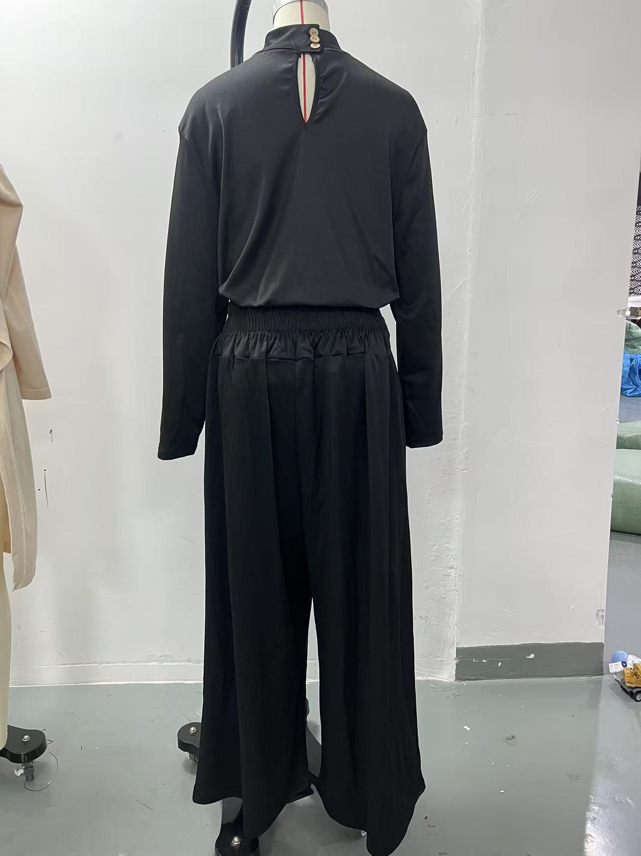 2026 Autumn Winter New Cross Border Trade European And American Women's Fashion Independent Brand Solid Color High Neck Long-Sleeve Long Pants Casual Set For Women