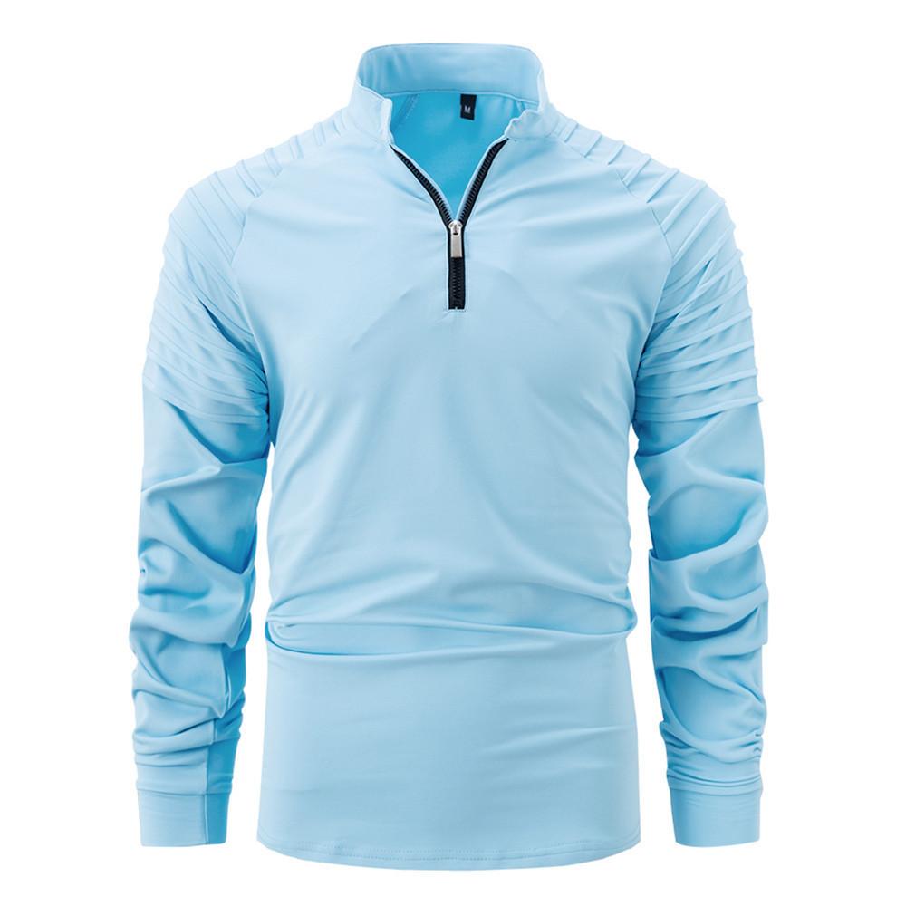 Spring And Autumn Men's POLO Zipper Sports Polo Shirt