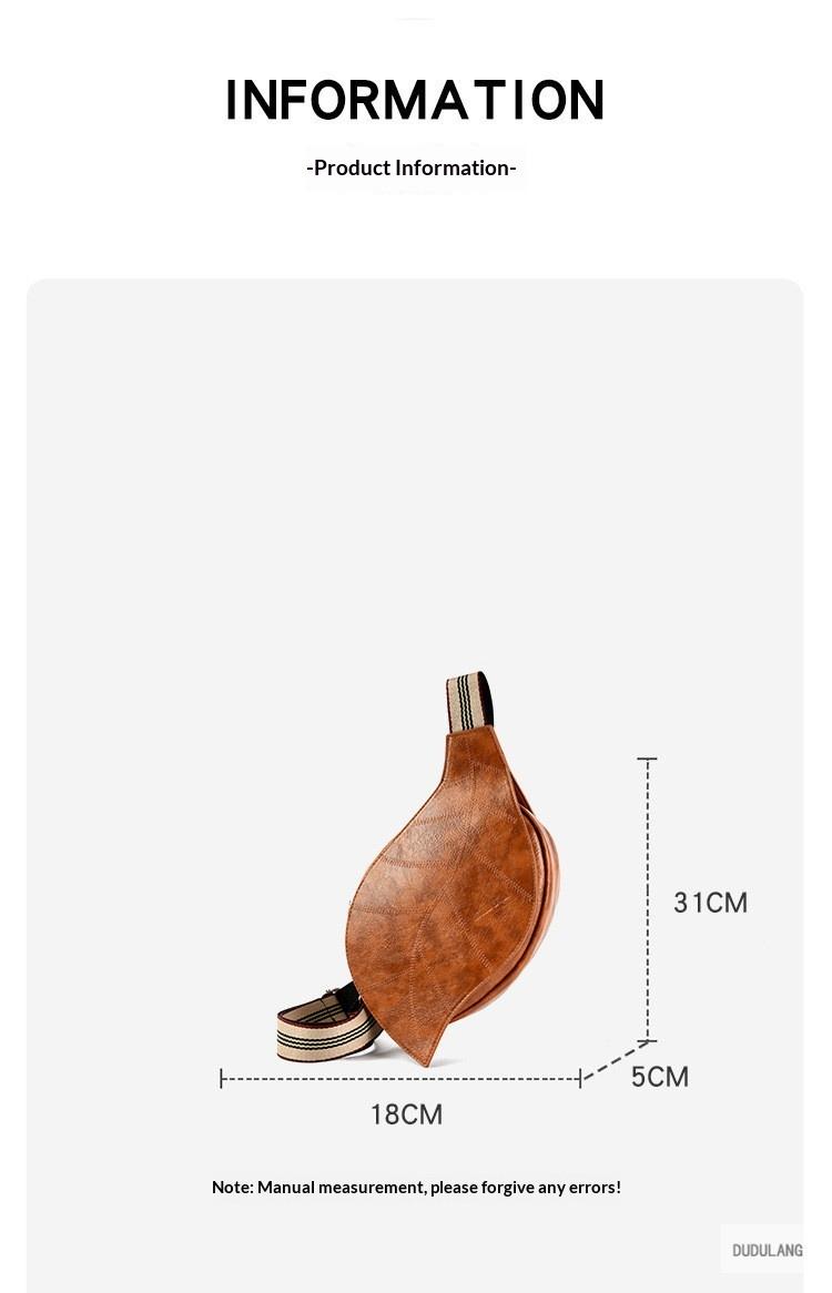 Retro-style Leaf-shaped Womens Waist Bag With An Adjustable Wide Strap Versatile For Any Outfit