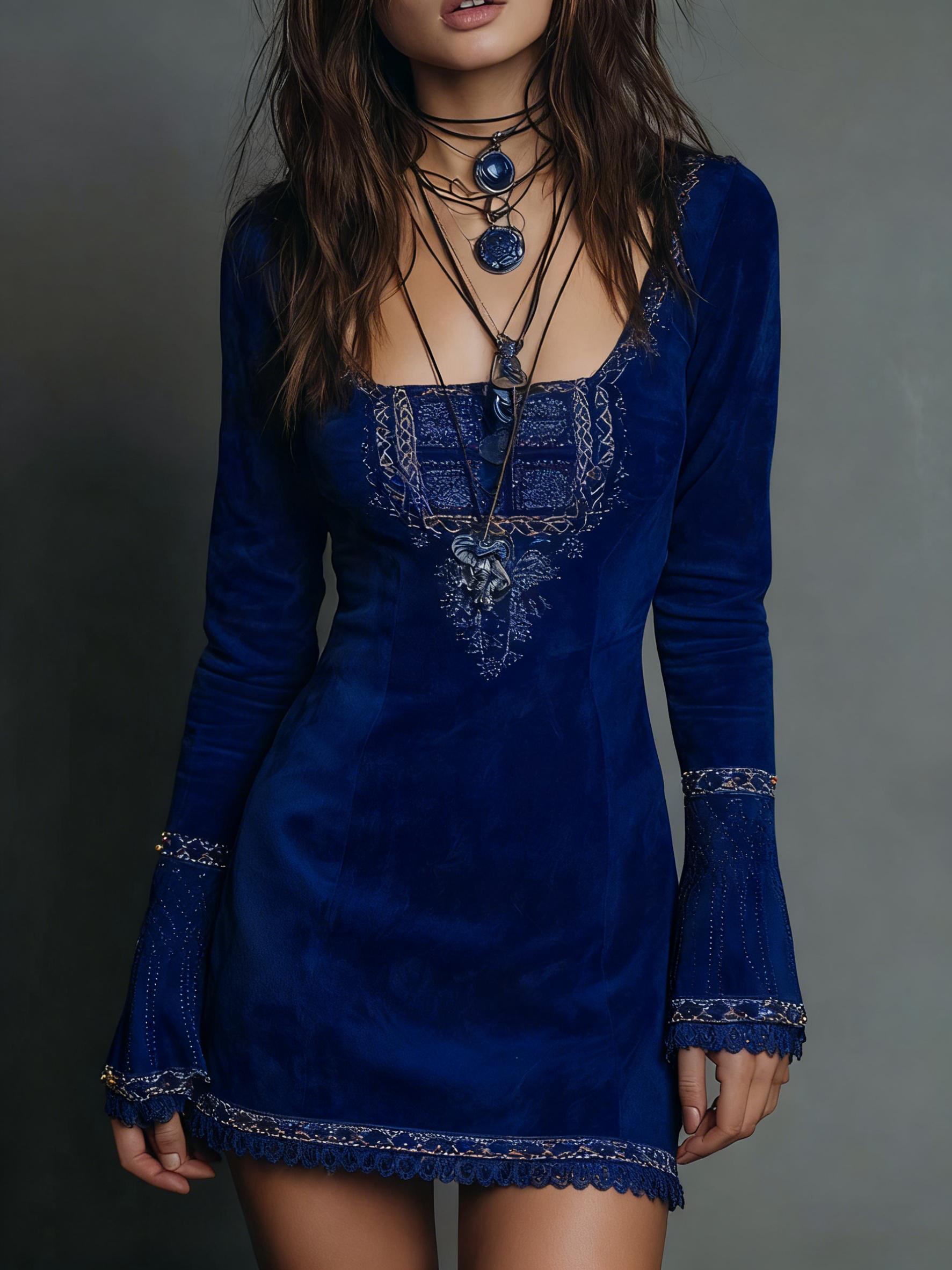 Women's Long-sleeved Short Dress