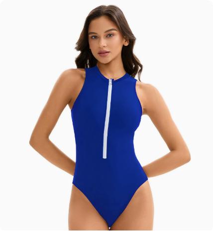 Women's Sleeveless One-piece Swimsuit Solid Color Triangle Swimsuit