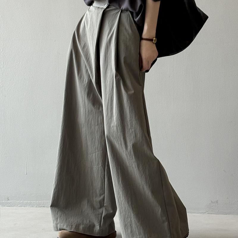 Summer Chic Asymmetrical Slant-front Wide-leg Pants