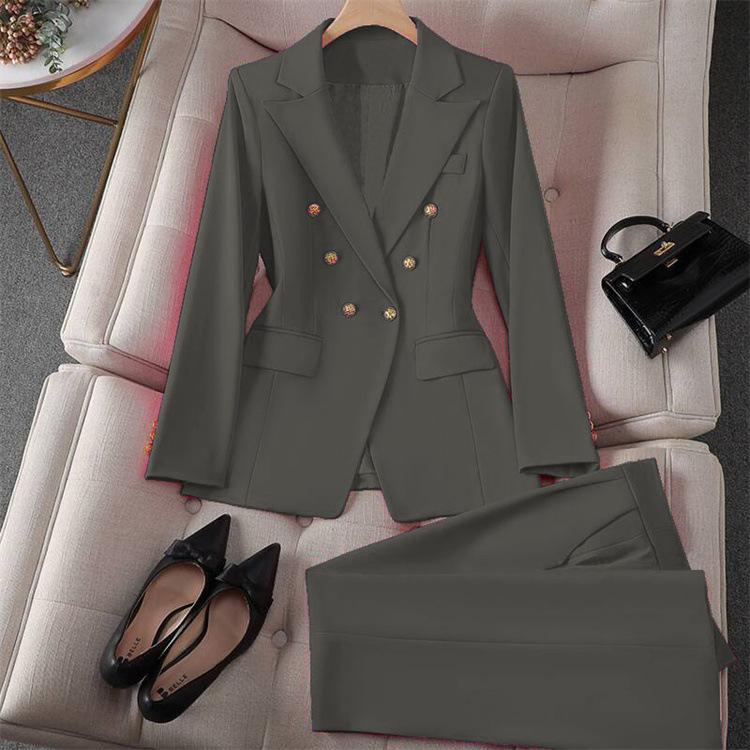 Korean Casual Design Blouse Trouser Suit