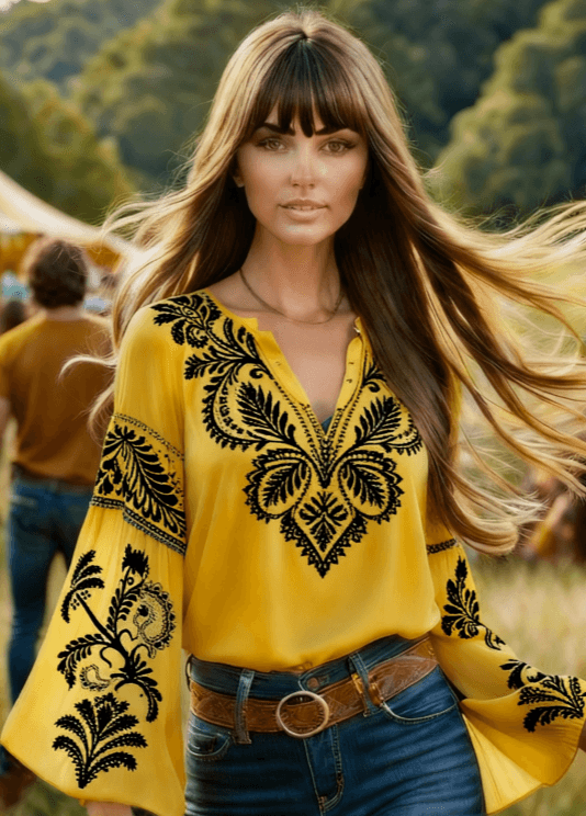 Women's Bohemian Retro Floral T-Shirt