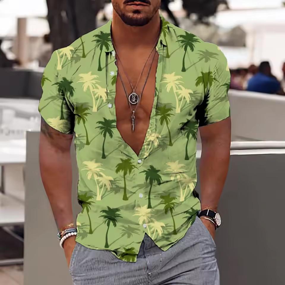 Men's 3D Digital Printing Short-sleeved Shirt