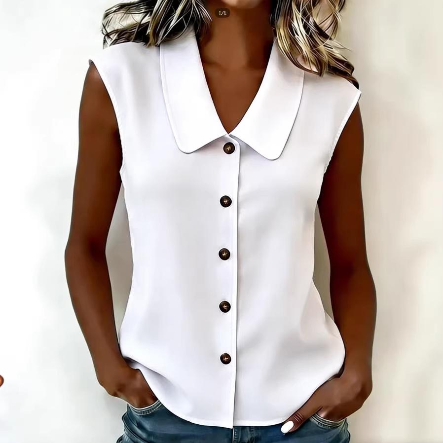 Women's Button Up Sleeveless Top