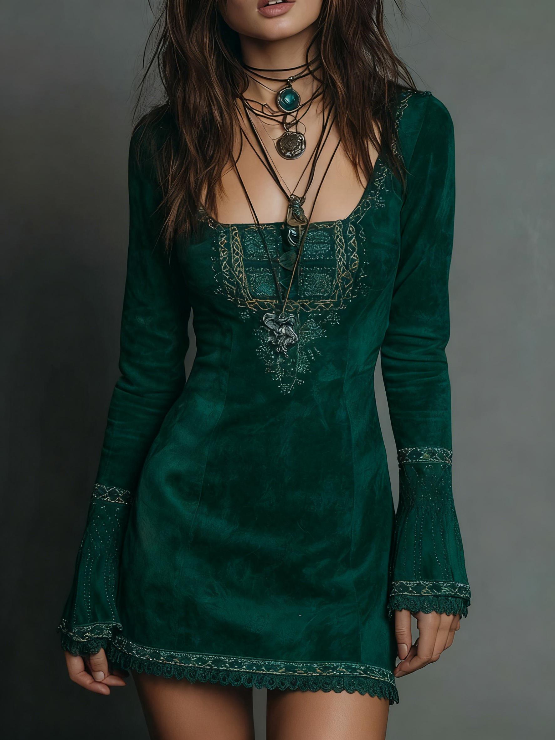 Women's Long-sleeved Short Dress