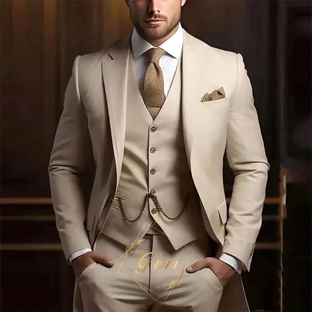 Mens Sophisticated Gentlemans Three-piece Suit
