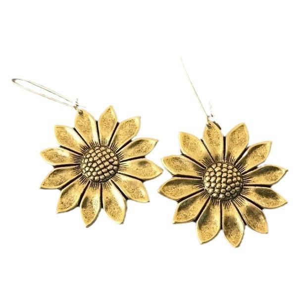 Retro Exaggerated Extra-large Sunflower Earrings