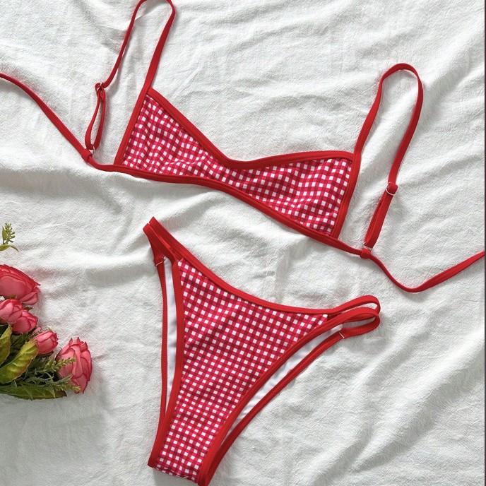 Bandeau Backless Lace-up Bikini Two-piece Swimsuit
