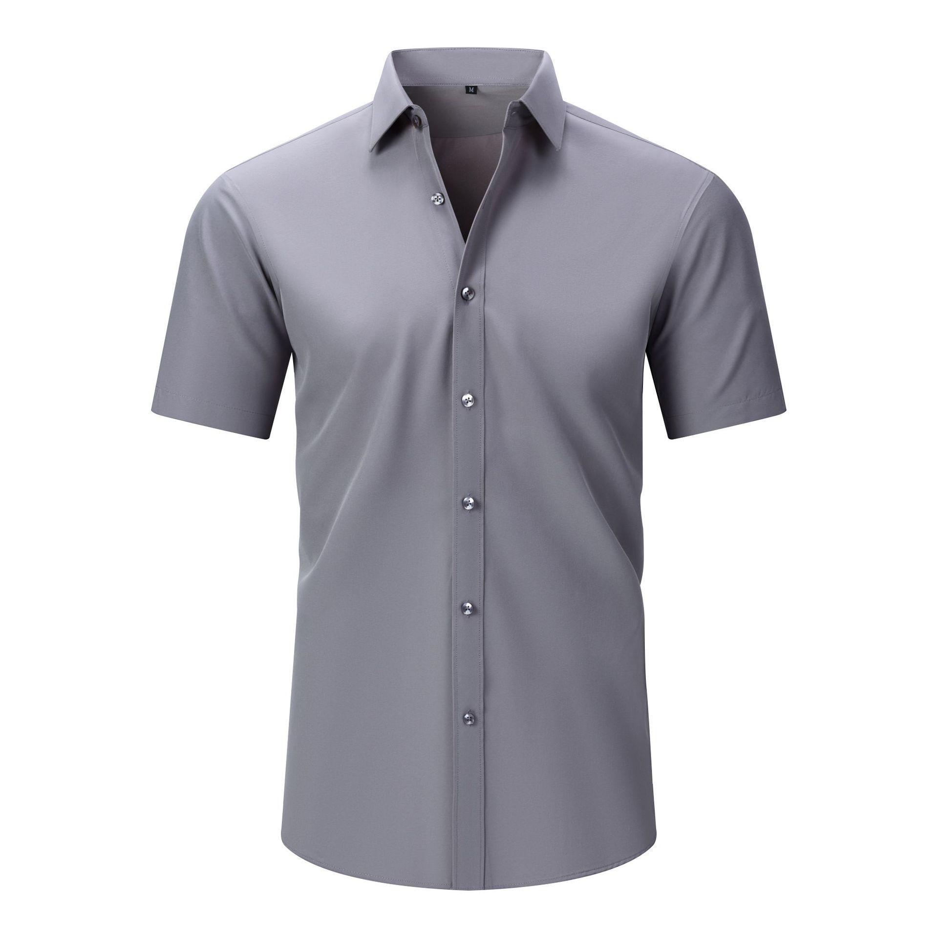 Lightweight Stretchy Wrinkle-resistant Long-sleeve Shirt For Men That Requires No Ironing