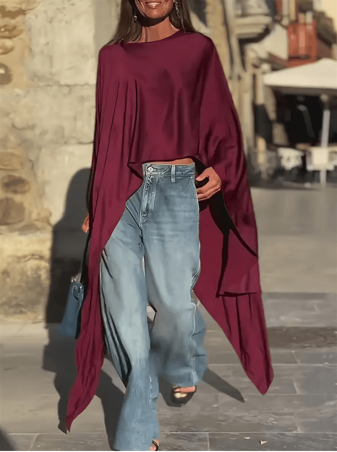 Irregular Hem Flowy Blouse