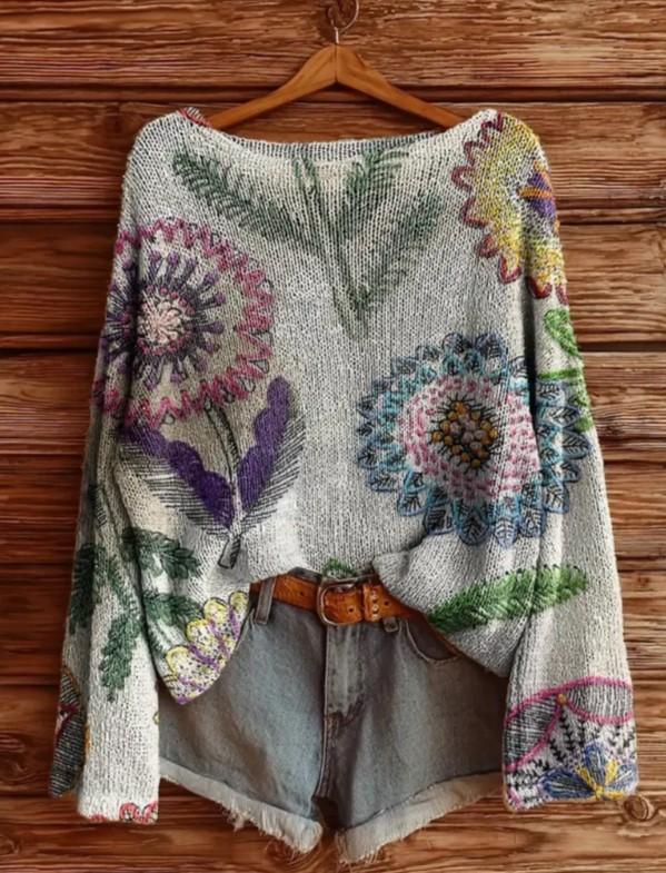 Women's Printed Knitted Sweater
