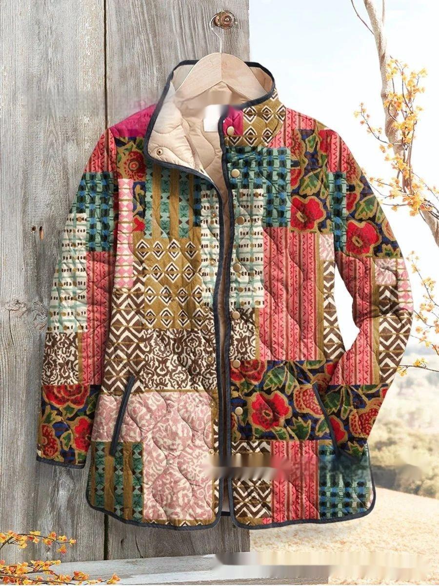Autumn And Winter Button Pocket Cotton-padded Coat