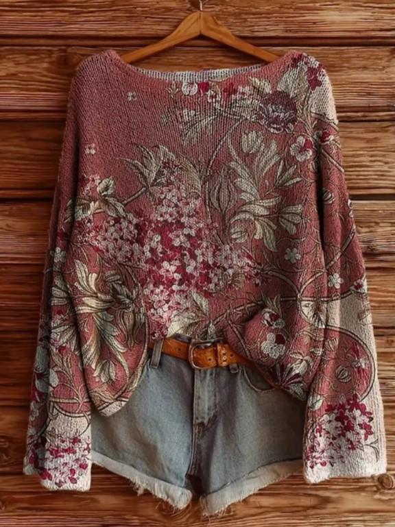 Women's Printed Knitted Sweater