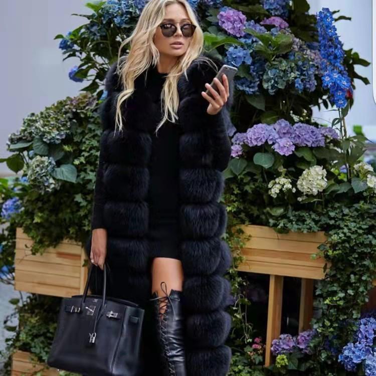 New Faux Fur Square Vest Extended Bread Block Vest Coat