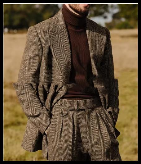 New Mens Suit Set Two-piece With A Collar