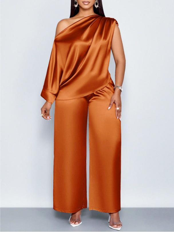 Fashion Casual Women's Satin Suit