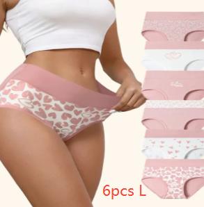 High-waisted Pure-cotton Cute Girls And Womens Tummy-control Briefs
