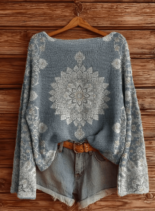 Re-work Printed Women's Sweater, Casual And Comfortable