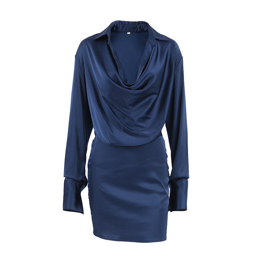 Waist-controlled Long Sleeves Dress Short Women's Commuting Wear