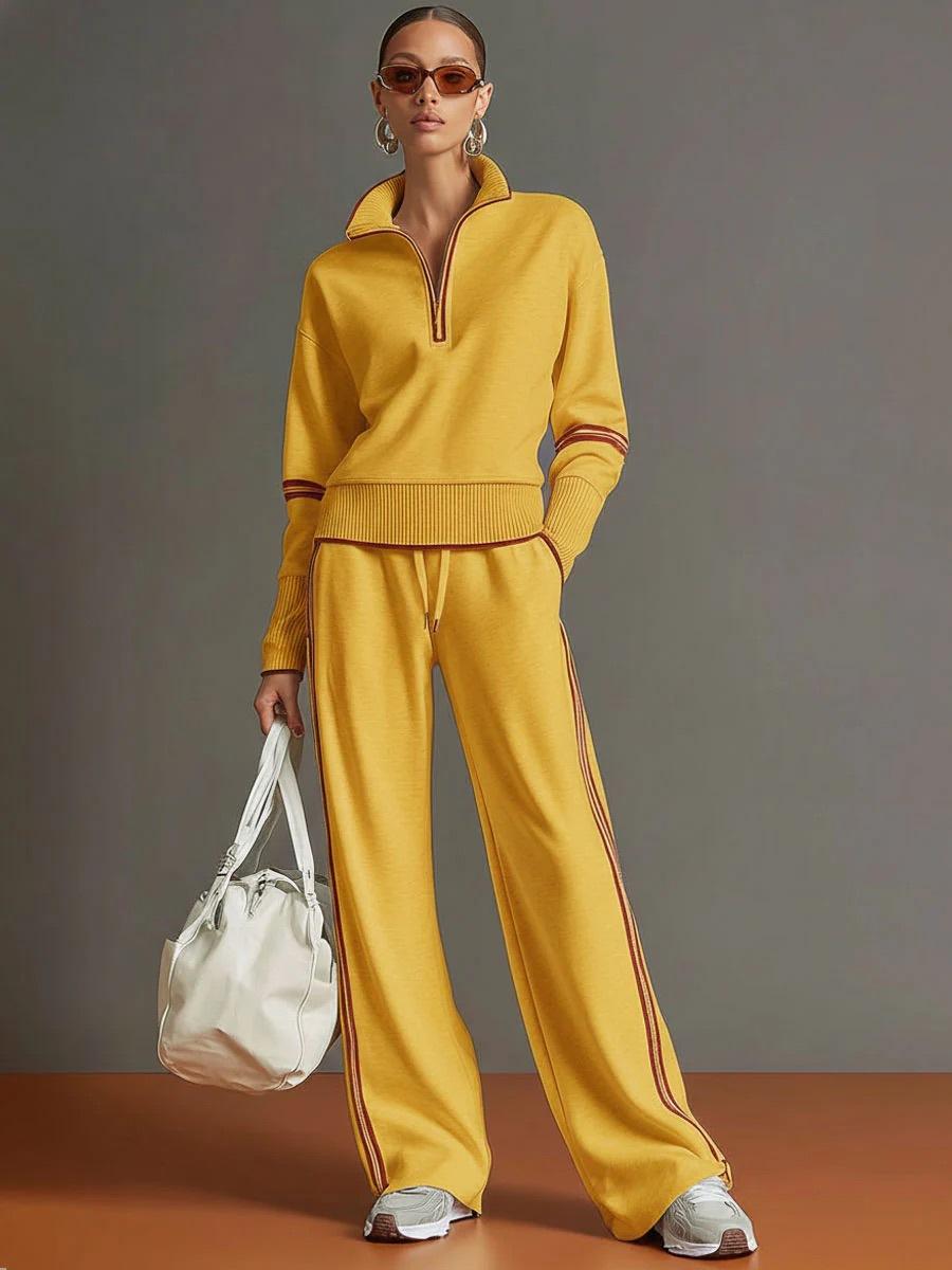 Women's Casual Sports Long Sleeve Suit Set Comfortable Breathable Two Piece Outfit For Daily Wear