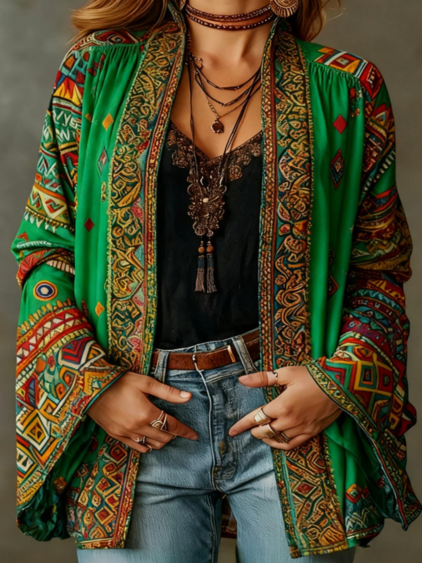 Women's Printed Elegant Artistic Retro Coat
