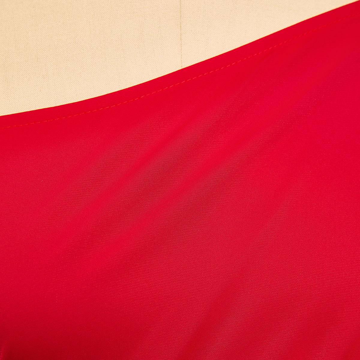 Red One-Shoulder Turtleneck Wide-Belt Slit Maxi Gown