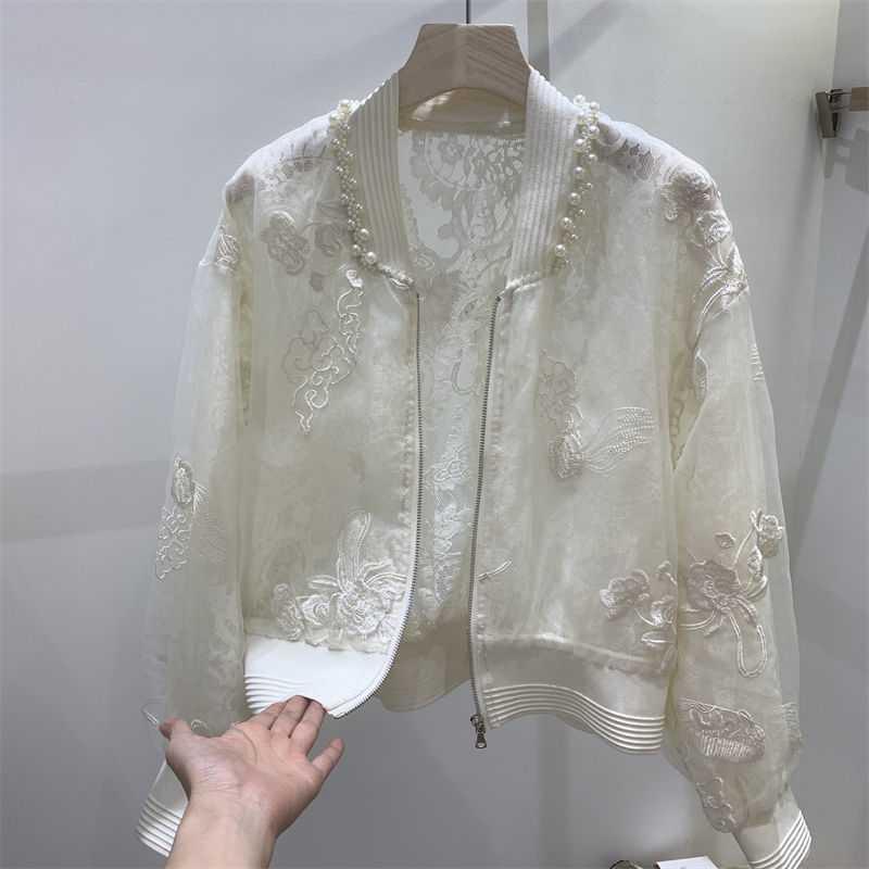 Summer New Chinese Style National Chic Beaded Embroidery Sun Protective Jacket