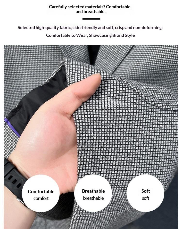 Lightly Mature-style Casual Mens Heavy Wool Suit For Spring And Autumn