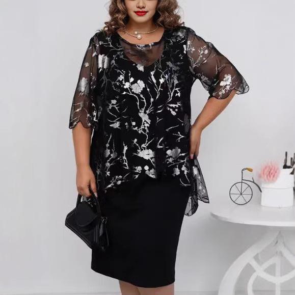European And American New Print Women's Chiffon Dress