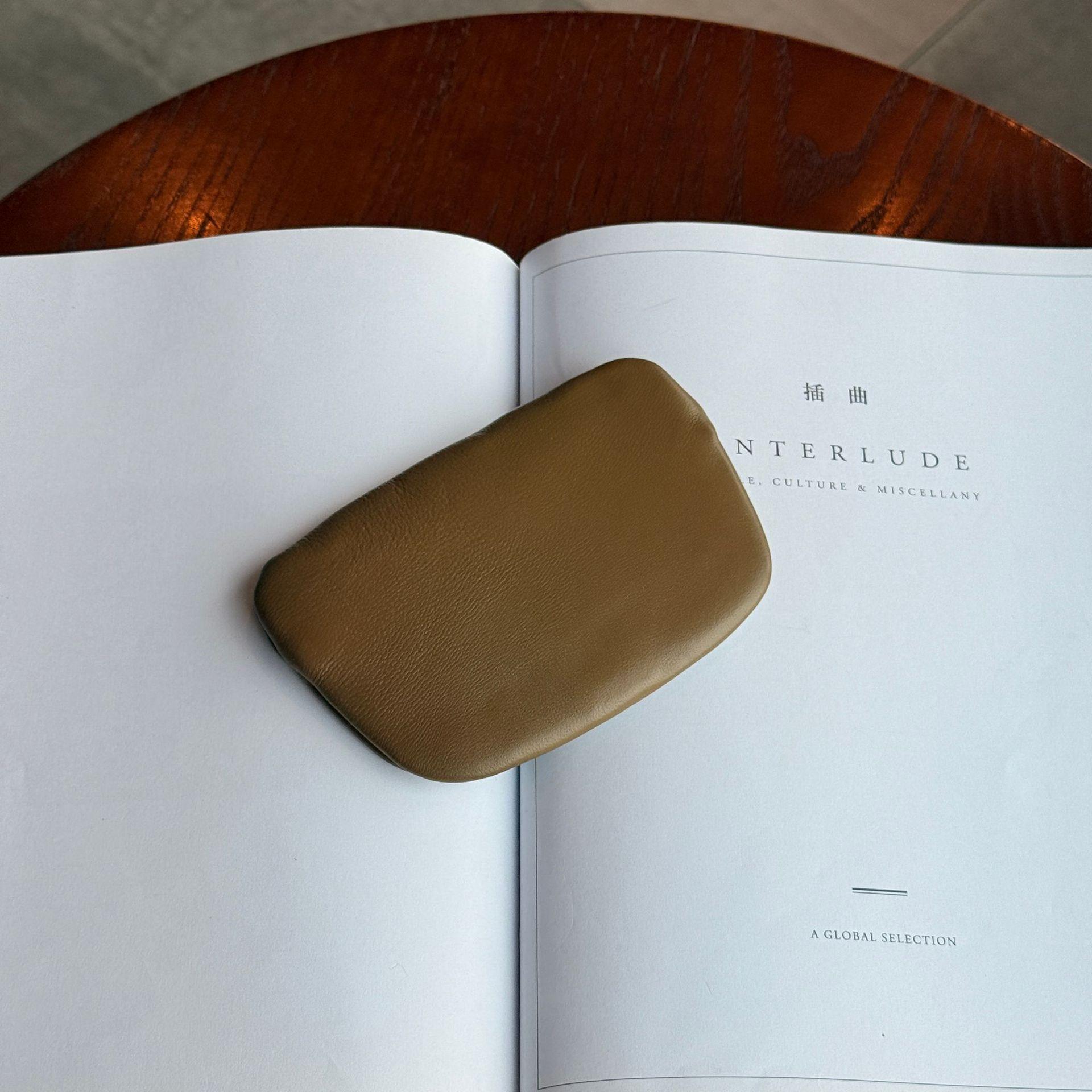 Fashionable, Versatile Sheepskin Pouchportable With A Snap Closure For Jewelry