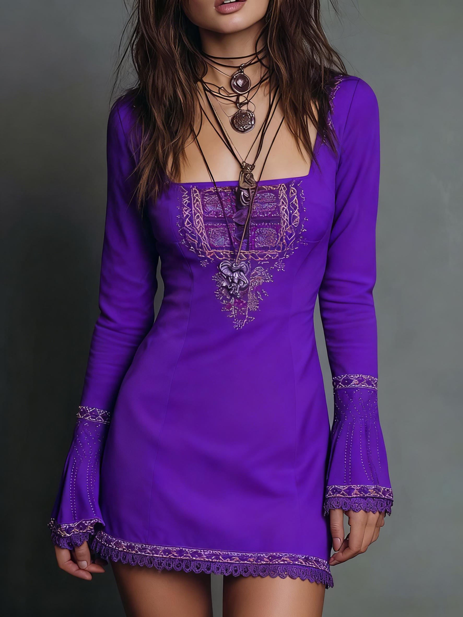 Women's Long-sleeved Short Dress