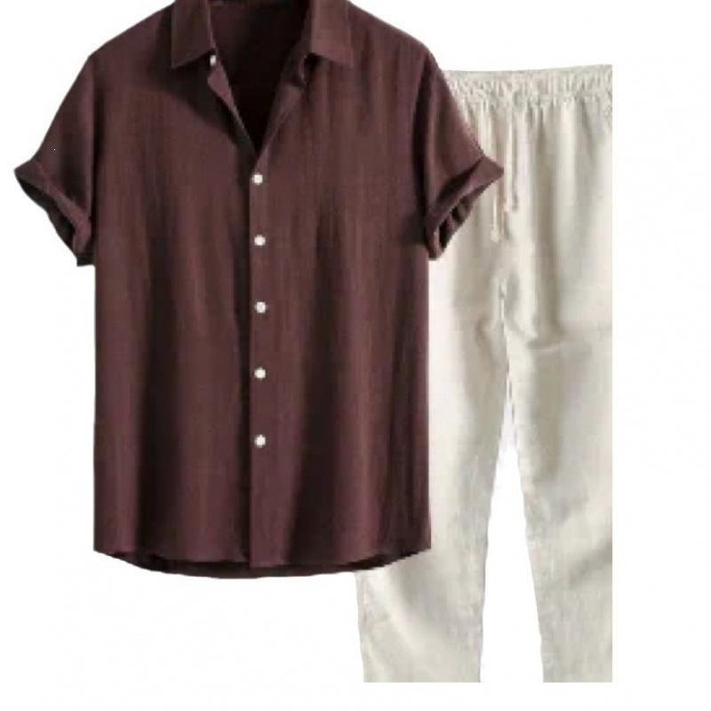 Casual Loose-fit Beach Set Four-way Stretch Short-sleeve Shirt And Shorts Set