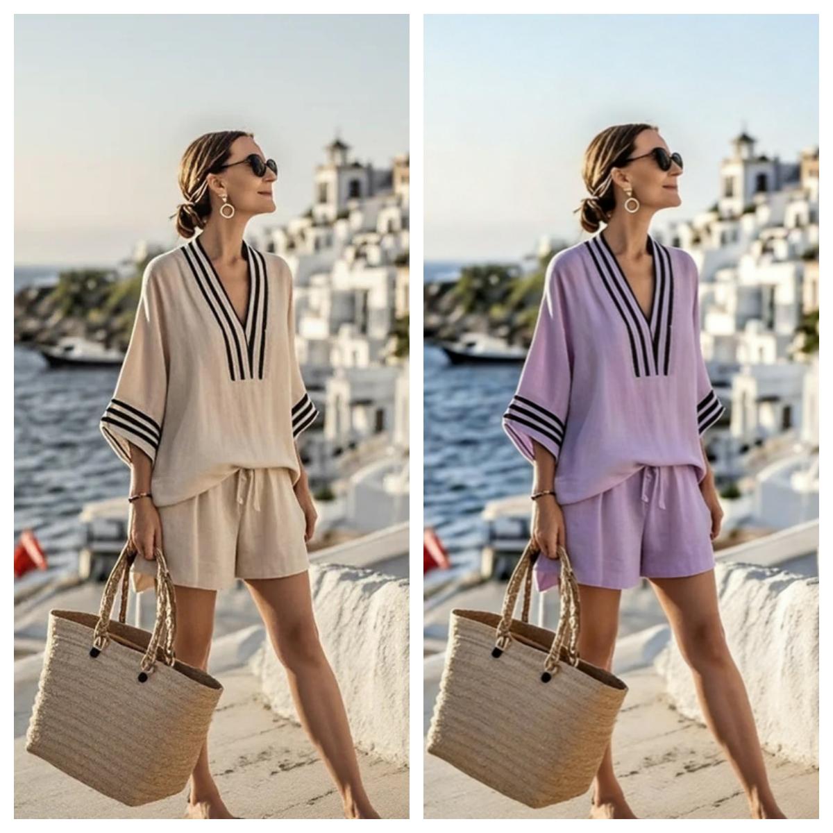 Beige White Purple / S