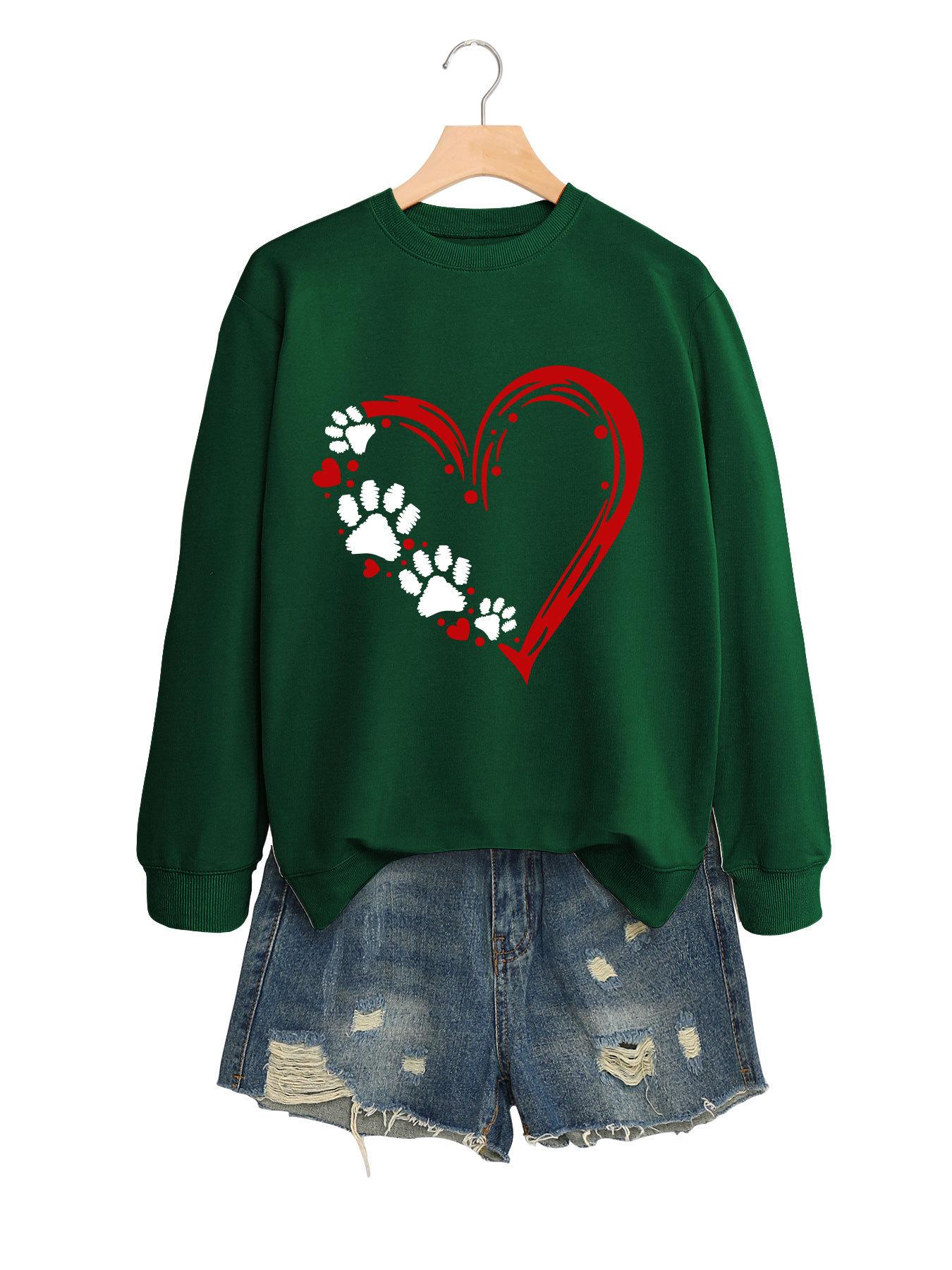 Fashionable Trendy Versatile Womens Top With Heart And Footprint Designs