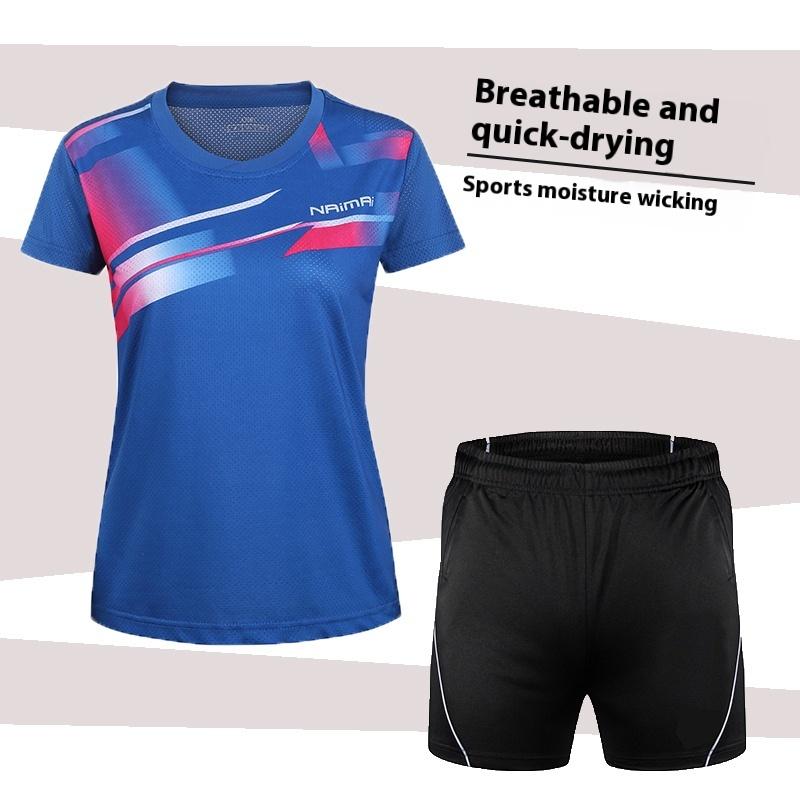 Badminton Suit Set Summer Short Sleeved Top Men's And Women's Lapel