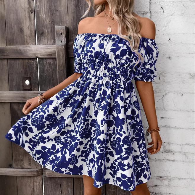 Comfort And Casual Commute Style Women's Printed Dress