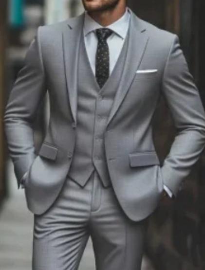 Men's Suit Three-piece Suit Fashion Woolen Suit