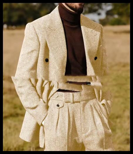 New Mens Suit Set Two-piece With A Collar