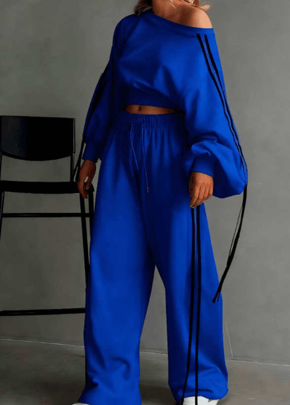 Drapey Wide-Leg Pants Casual Set
