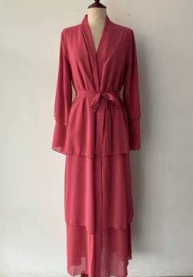 Stitching Three-layer Chiffon Elegant Cardigan Dress