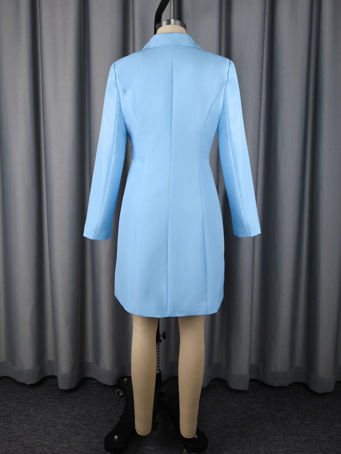 Lapel Wrap Belt Long Sleeve Mini Blazer Dress