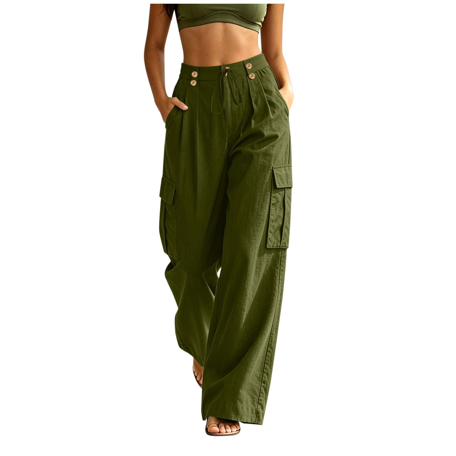 Multi-pocket Casual Cargo Pants With An Elastic Waistband