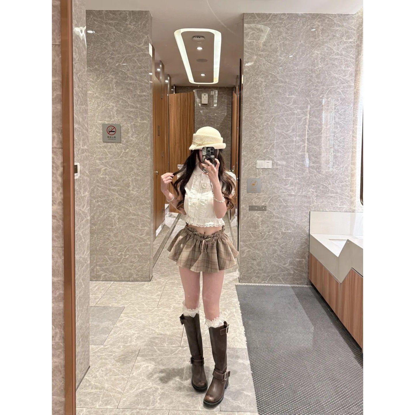 Sweet Girls Summer Floral Lapel Defined-Waist Short-Sleeve Shirt-Dress And Pants Set