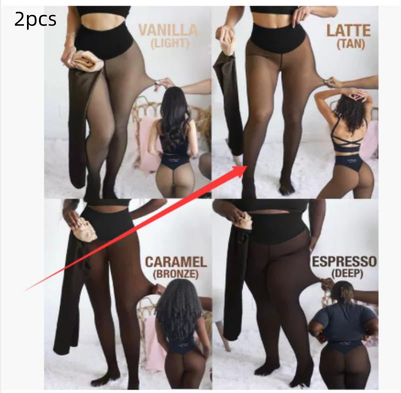 Single Thread Stitching Cross-border Winter Warm Translucent Leggings
