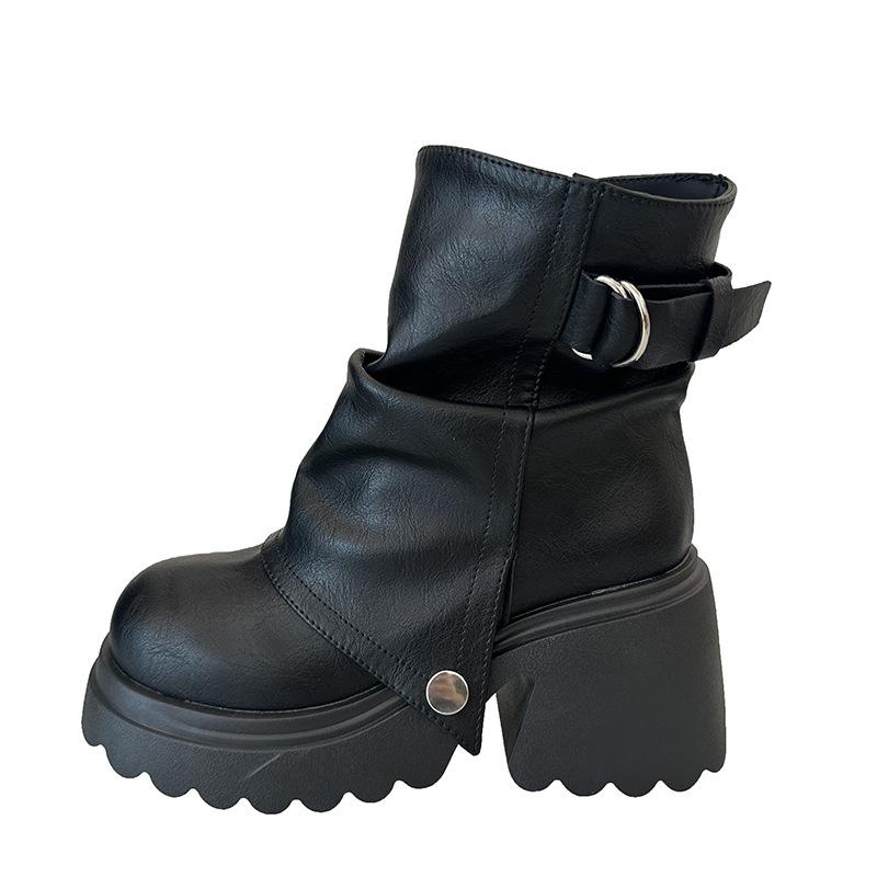 Chunky-heeled Fashionable Platform Ankle Boots