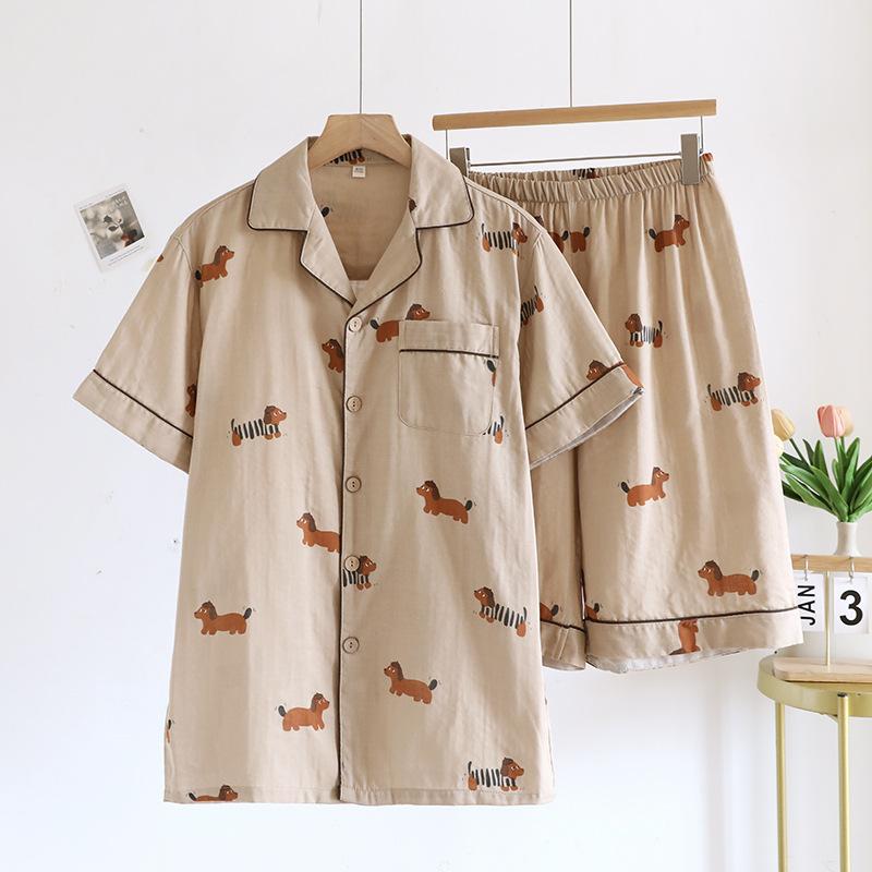 Womens Casual Cartoon-Print Loungewear Set