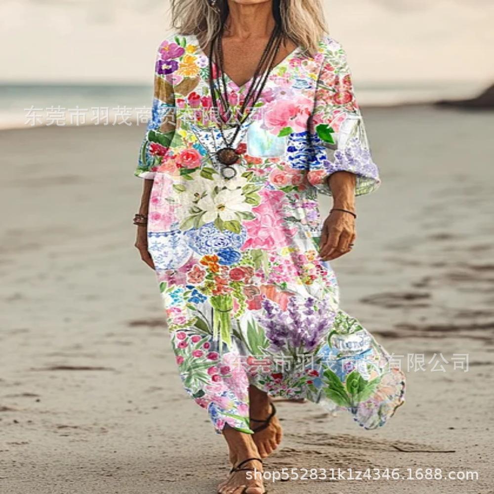 Sleeveless Casual Printed Elegant Dress For Women